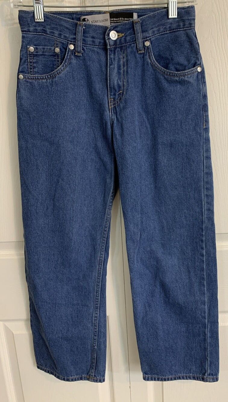 Levi's silver tab stay loose jeans boys 12 reg blue denim 26x27 (26x25.5)